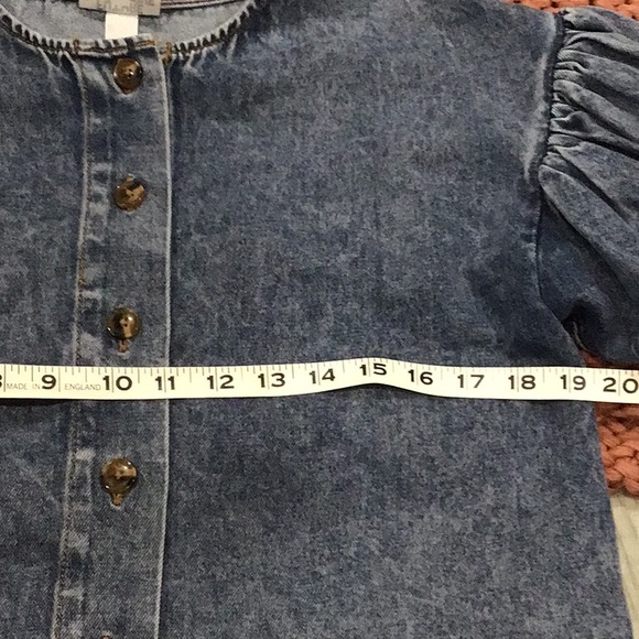 Future Collective Denim Puff Sleeve Top - Picture 6 of 8